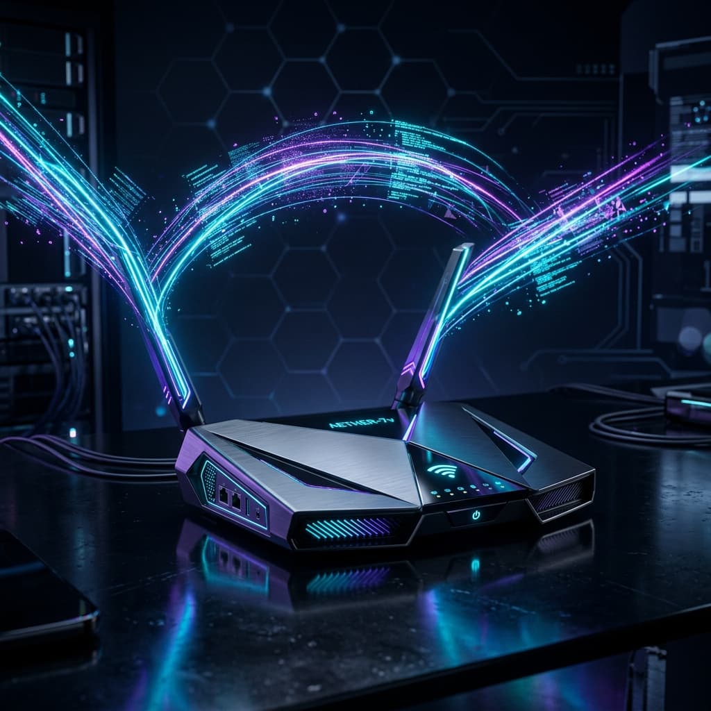 FTTH Home Broadband WiFi illustration